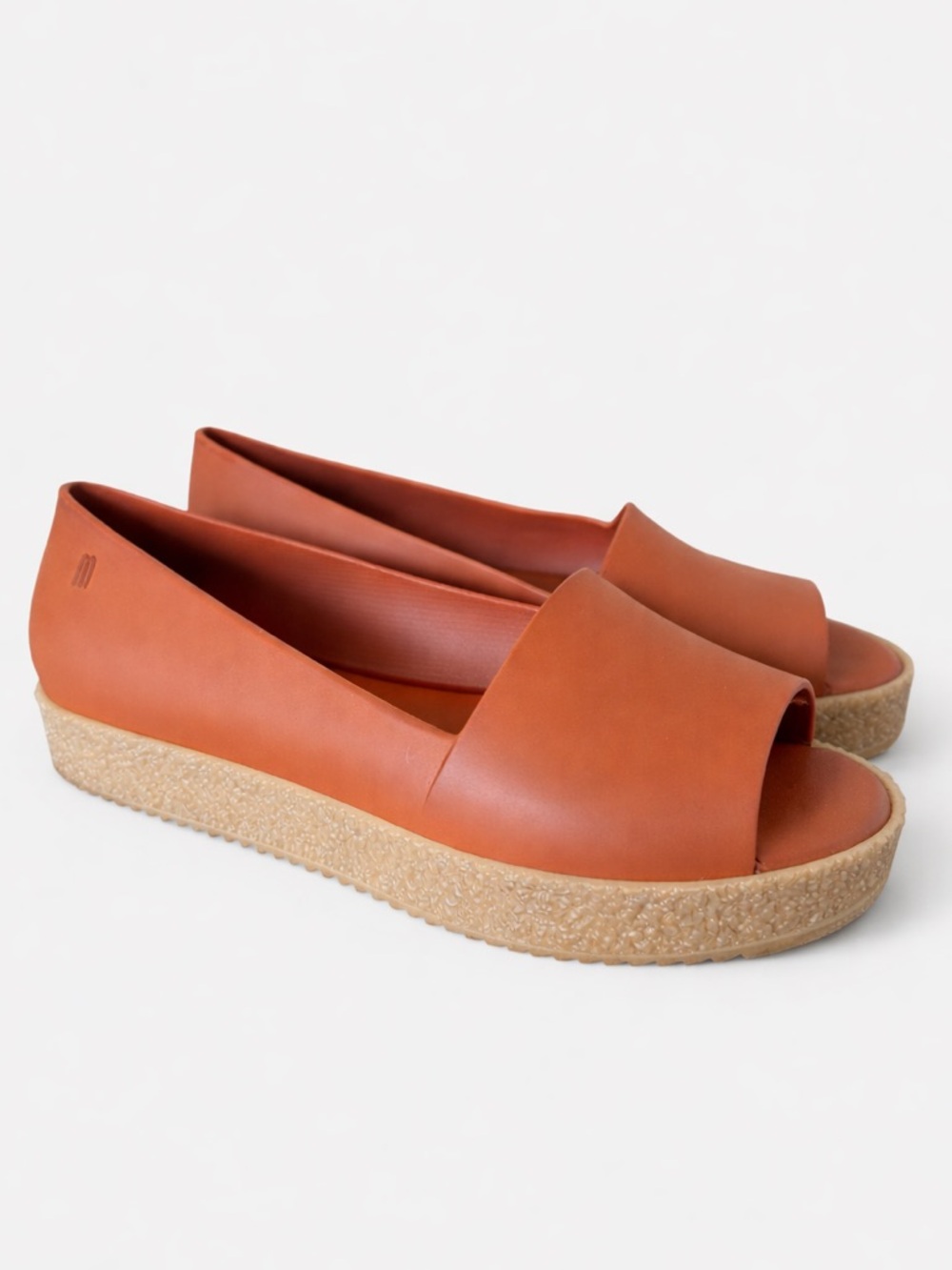 Melissa Puzzle Platform Slide Sandals Jelly Brown Open Toe  Size 37